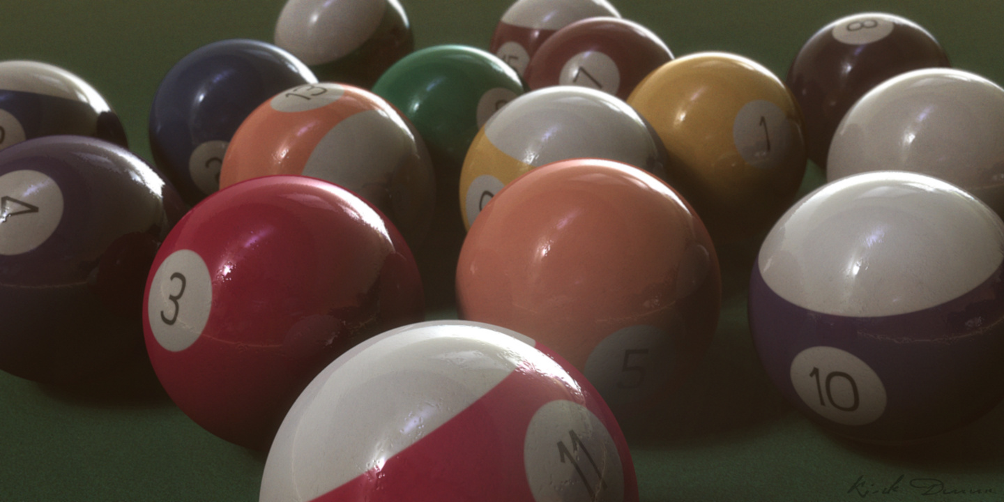 "Billiard Balls" Created for 3D World Magazine article.